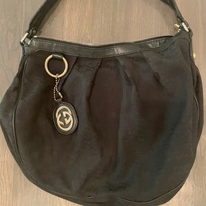 Black Canvas Gucci Hobo Bag
